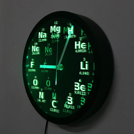 LED vægur med det periodiske system