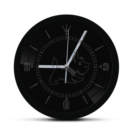 Vægur med hundemotiv og LED-lys