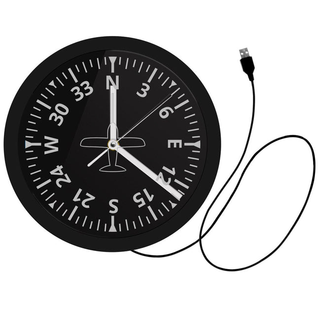 Vægur med flyinstrument design og lys