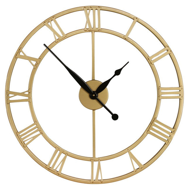 Stort vægur i forgyldt metal