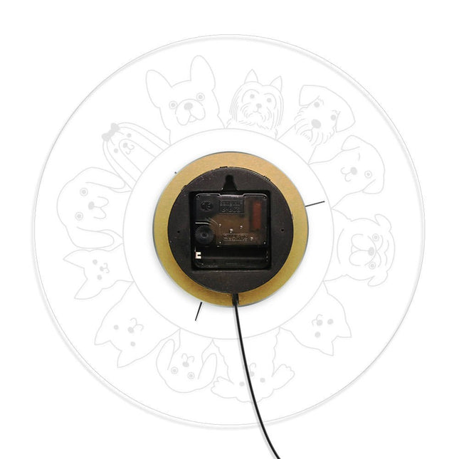 Lysende vægur med små hundemotiver