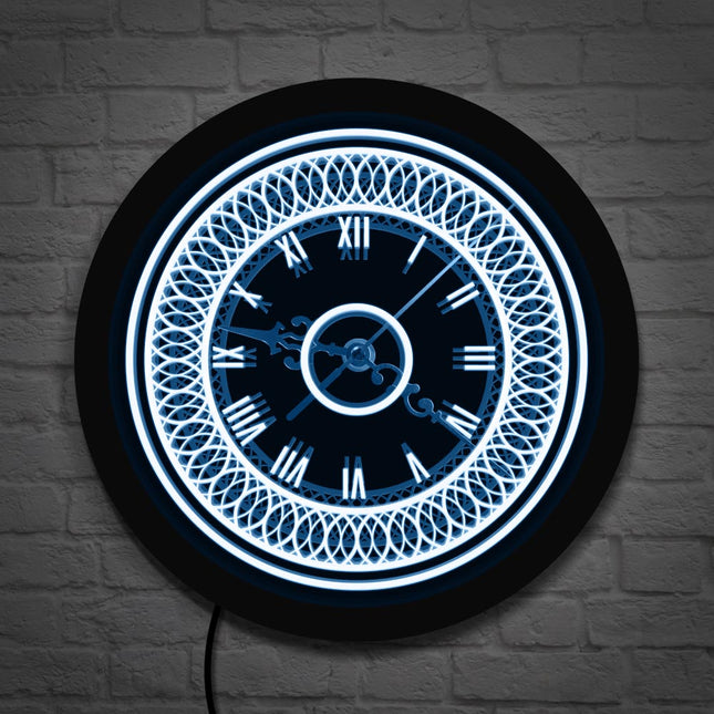 Dekorativt LED vægur med ornamenter