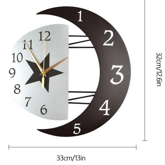 Vægur formet som halvmåne og stjerne