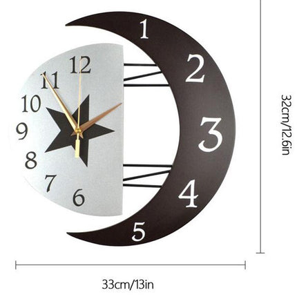 Vægur formet som halvmåne og stjerne