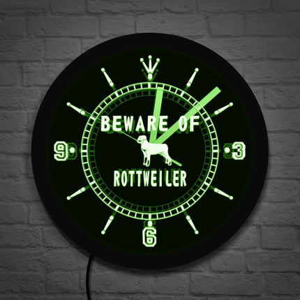 Rottweiler hund vægur med LED-lys