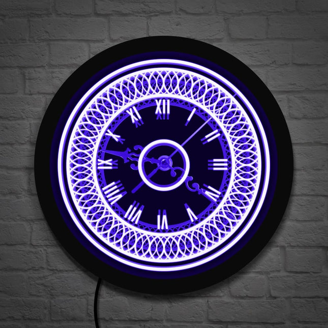Dekorativt LED vægur med ornamenter