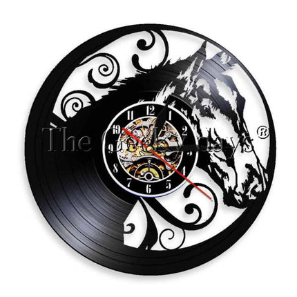 Antik stil heste vægur i vinyl