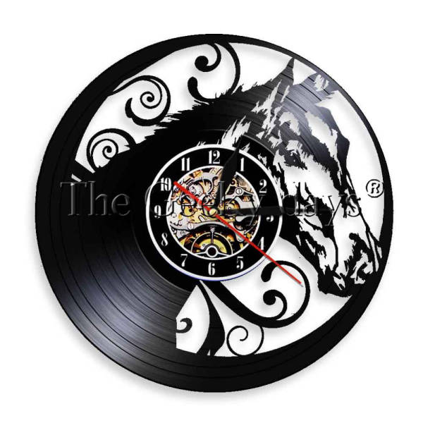 Antik stil heste vægur i vinyl