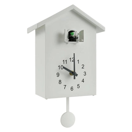 Moderne hvidt gøgeur i minimalistisk design
