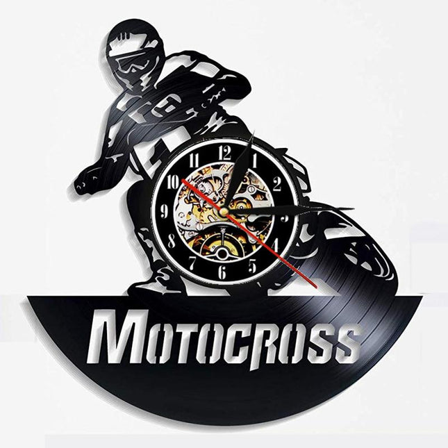 Motocross vægur lavet af vinylplade