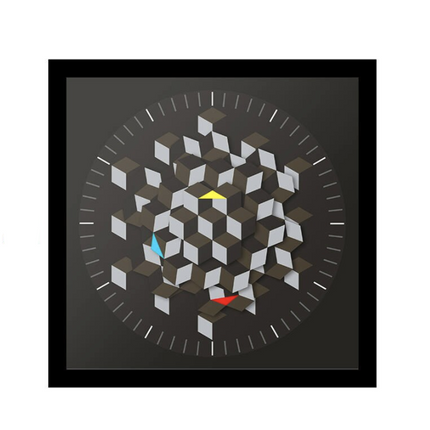 Vægur med geometrisk 3D effekt