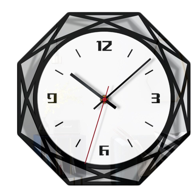Sort og hvidt geometrisk vægur