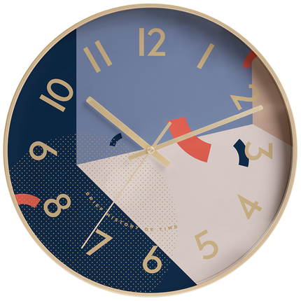 Farverigt vægur i retro stil