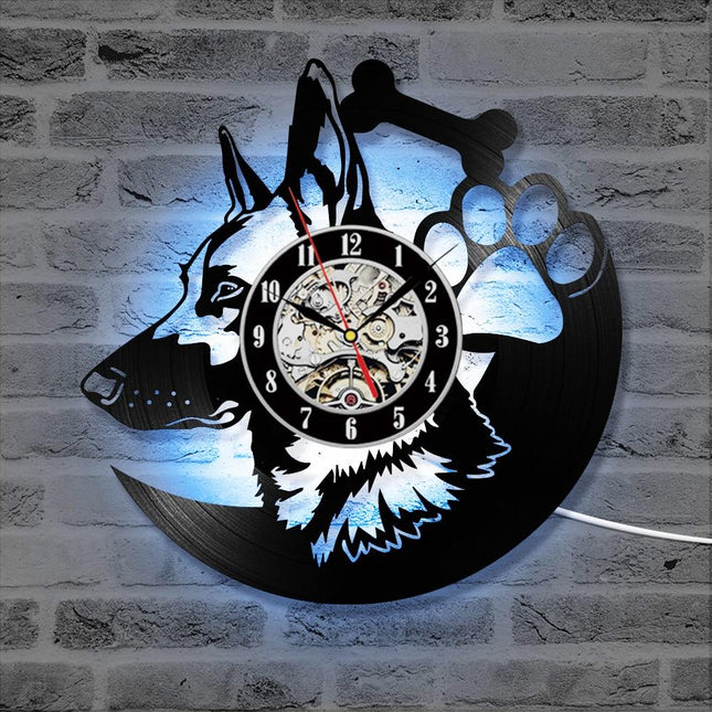 Vinylplade ur design med schæferhund