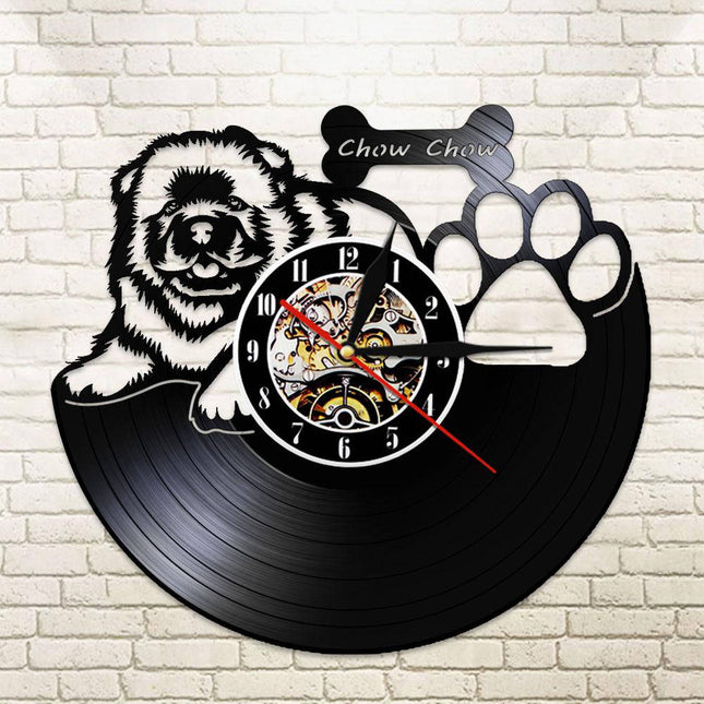 Unikt vinyl ur med Chow Chow