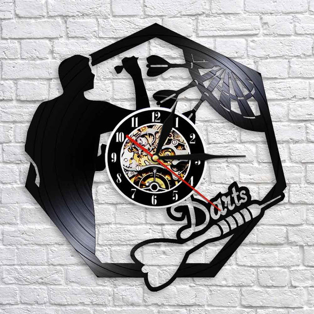 Vinyl ur til dartspiller som gave