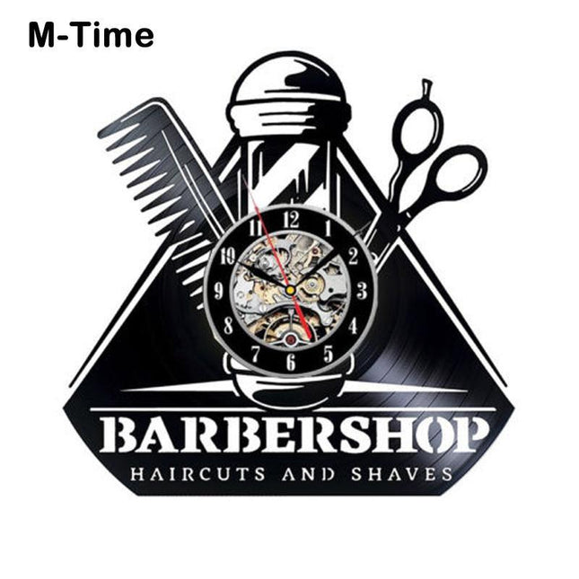 Barbershop dekoration vinylplade ur