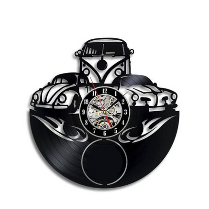 Klassiske biler vægur af vinylplade