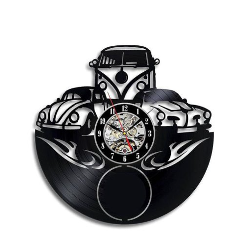 Klassiske biler vægur af vinylplade