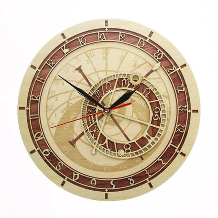 Astronomisk vægur i træ design