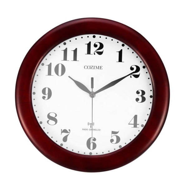 Retro vægur med mørk træramme