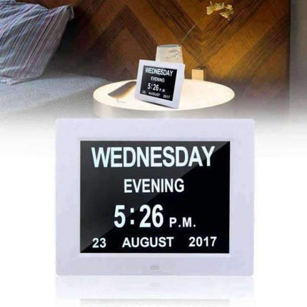 Stort digitalt ur med ugedag