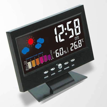 Digital vejrstation ur med termometer