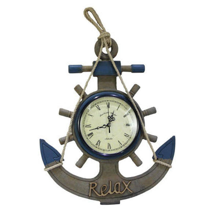 Maritimt vægur med anker og ror