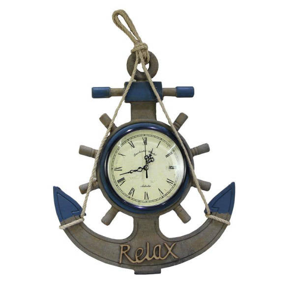 Maritimt vægur med anker og ror