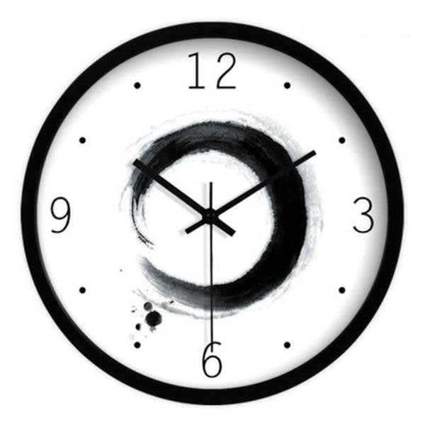 Kunstnerisk vægur med zen cirkel design