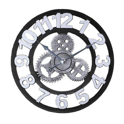 Klassisk industrielt vægur med store tal