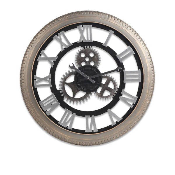 Stort vægur med romertal tandhjul