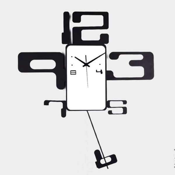 Stort abstrakt vægur med pendul