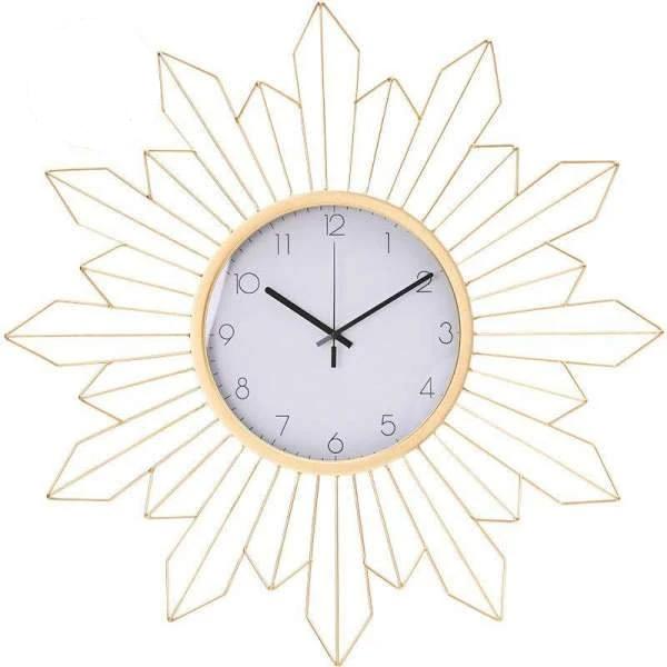 Stort metal vægur solstråle design