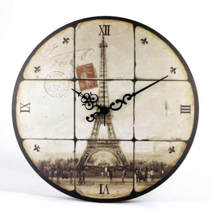 Vintage Paris vægur med Eiffeltårnet
