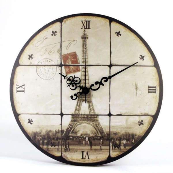 Vintage Paris vægur med Eiffeltårnet