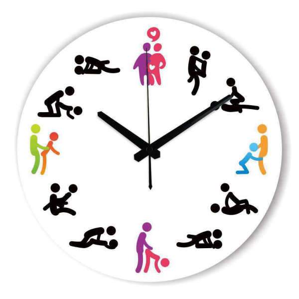 Farverigt Kamasutra vægur til soveværelset