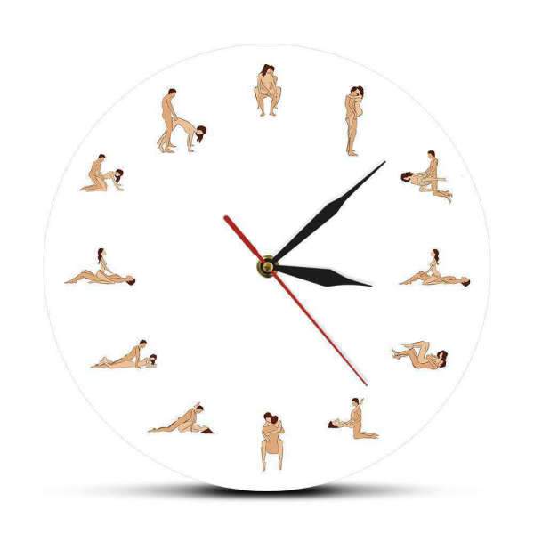 Simpelt Kamasutra vægur med illustrationer
