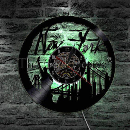 Vinyl vægur med New York skyline