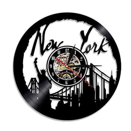 Dekorativt New York vægur i vinyl