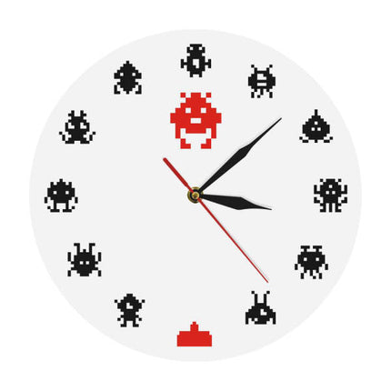 Retro Space Invaders gamer vægur