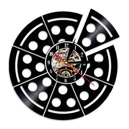 Pizza vinylplade vægur til køkkenet