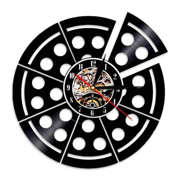 Pizza vinylplade vægur til køkkenet