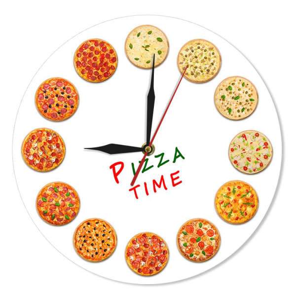 Sjovt pizza time vægur til køkken