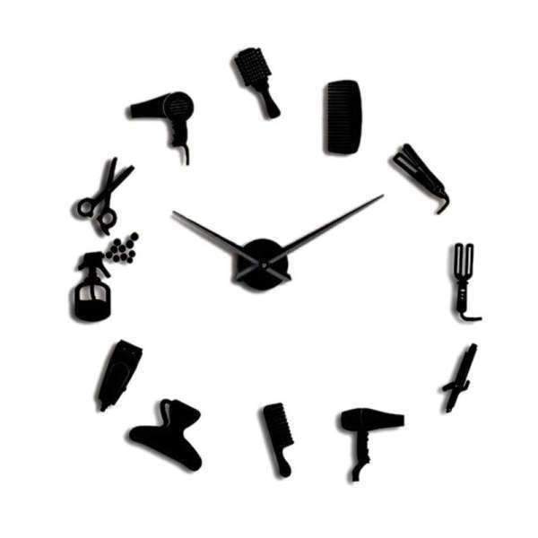 Vægur til barbershop med frisørudstyr