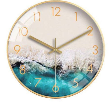 Dekorativt vægur med strand motiv