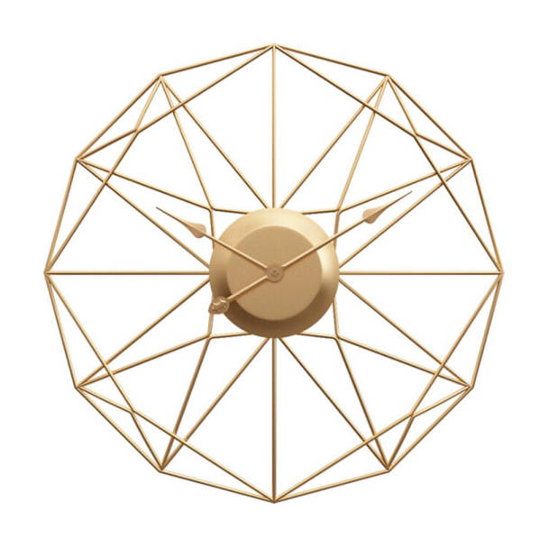 Minimalistisk tråddesign vægur i guld