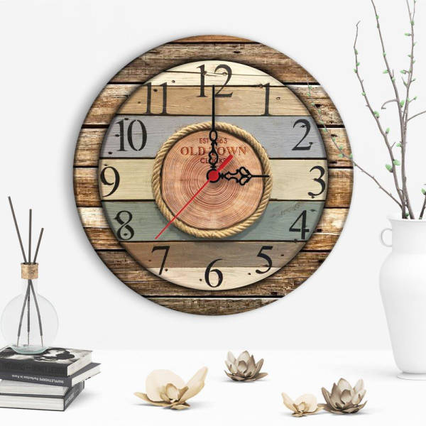 Maritimt vægur med reb og træ