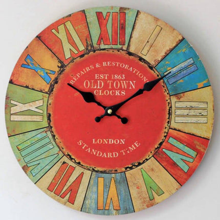 Farverigt retro vægur til børneværelset