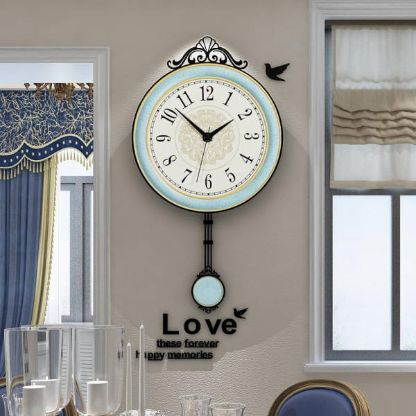 Moderne blåt pendulur til væggen